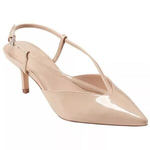 Marc Fisher Nude Patent Slingback Heels